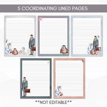 wizard lined stationery set